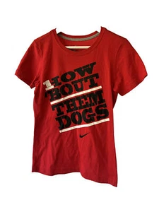 Nike Georgia Bulldogs How Bout Them Dogs Slim Fit T-Shirt Women's Medium Red - Picture 1 of 4