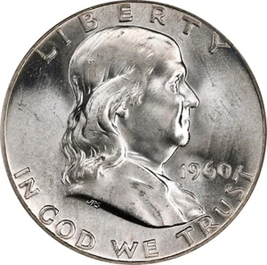 Medio dólar Franklin 1960 graduación profesional MS-65 FBL - Imagen 1 de 3