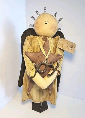 Raro Muñeca Honey & Me Ángel Primitivo Alegría Alambre Cabello Arte Popular País 15" Sobre Soporte Foto 1 de 4