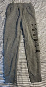 Nike Air Jordan Jogger Boys Large 12-13 Gray Jumpman Sweatpants Pocket Athletic - Picture 1 of 2