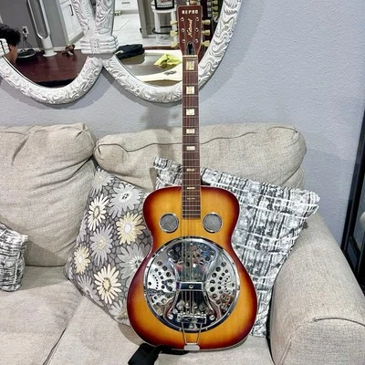 Винтажная резонаторная гитара 1970-е National Resophonic Repro Dobro сталь Япония - Изображение 1 из 4