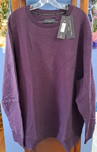 Shaquille O'Neal XLT Big & Tall 3XL Men's Purple Quilted Sweater Long Sleeve NWT - Picture 1 of 10
