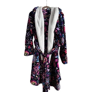 Vera Bradley Mujer Sherpa Bata con Capucha Floral Cinturón Bolsillos Difusos Talla 2X/3X - Imagen 1 de 6