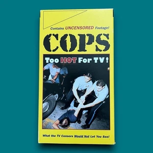 COPS VHS Tape Too Hot for TV Uncensored Footage Car Chases Bloopers Vintage 1995 - Picture 1 of 4