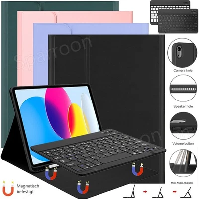 QWERTZ Tastatur Hülle Mit Stifthalter für iPad 11/9/8/7/6th Air 11" 2025 Pro 11 - Bild 1 von 4