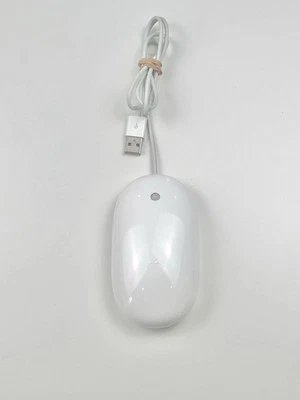 Apple Mighty Mouse Genuine OEM Wired USB White Model A1152 WORKS - Image 1 of 2