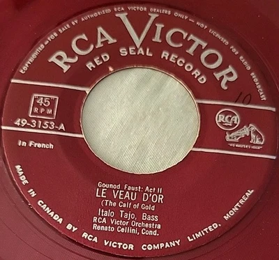 Italo Tajo – Faust: Act 2 / The Marriage of Figaro Act 4 (1951) 45rpm 7" 49-3153 - Image 1 of 2