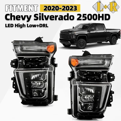 For 2020-2023 Chevy Silverado 2500HD 3500HD LED High Low+DRL Headlight L+R Pair Foto 1 de 4