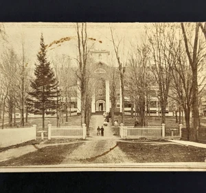 1860s CDV Photo Old Seminary Building Castleton Vermont A H Pepper - Picture 1 of 5