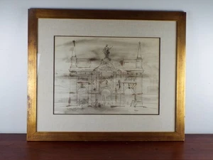 Antique French Pen Ink Drawing St Anthony Gate Paris Signed Waldron Framed Art - Picture 1 of 12