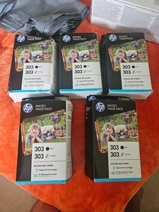 Genuine HP 303 Combo Value Pack ENVY Photo 6230 7830 7134 7130 6234 Vat Inc - Afbeelding 1 van 7