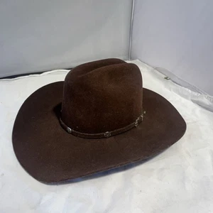 MHT Master Hatters Of Texas Western Cowboy Hat Brown 3X Beaver Blend Size 6 7/8 - Picture 1 of 9