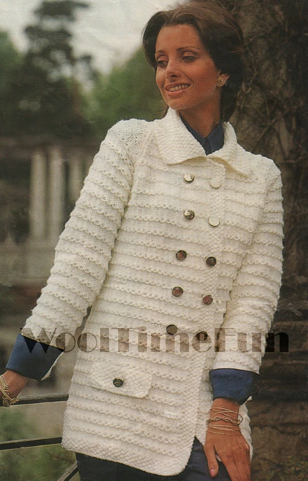 Vintage Knitting Pattern Ladies Classic Jacket/Coat. Sizes 34 to 48 Inch Bust. - Image 1 of 1