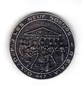 Médaille Maçonnique FRANCE MAÇONNERIE LES NEUF SOEURS 1778 Franc-Maçon ARGENT - Picture 1 of 3