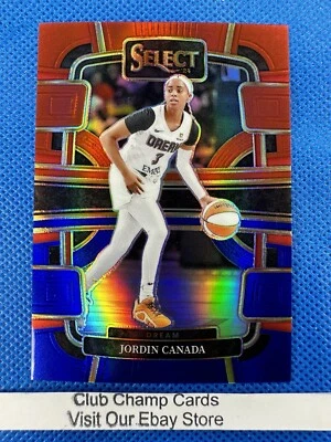 2024 #93 Jordin Canada Panini WNBA Select Concourse Red & Blue Prizm 167/399 - Image 1 of 3