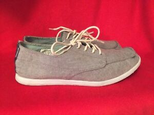 REEF Silver Salt Pepper Gray Loafers Boat Deck Deckhand Leather Mens Shoes Sz 9