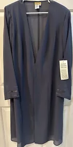MIDNIGHT VELVET Sheer Gray Evening Duster w/Embellished Sleeves-Holiday 16W-NWT - Picture 1 of 4