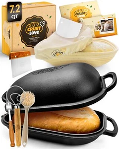 Cast Iron Bread Pan with Lid - incl. Sourdough Bread Baking Supplies - Picture 1 of 1