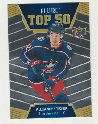 2019-20 Upper Deck Allure TOP 50 #T50-40 RC Rookie ALEXANDRE TEXIER Blue Jackets - Image 1 of 2