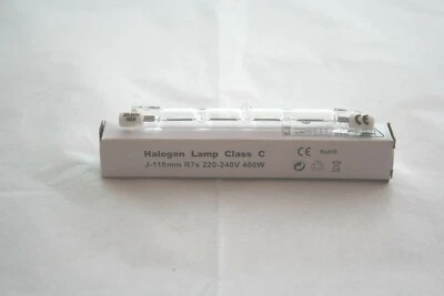 HALOGEN Stab LAMP 118mm R7s 400W klar für Stehleuchte Wandfluter usw. DIMMBAR! - Bild 1 von 4