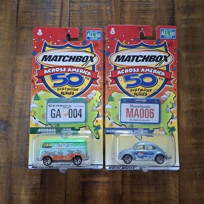 Paquete Matchbox Across America Volkswagen Beetle & Transporter Foto 1 de 2