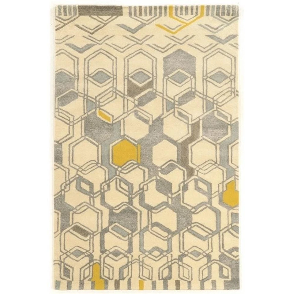 Alfombra acolchada a mano Riverbay Furniture 8' x 11' en marfil y gris Foto 1 de 1