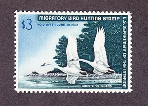 US RW33 $3 1966 Duck Hunting Permit Stamp Mint VF OG NH SCV $110 - Picture 1 of 2