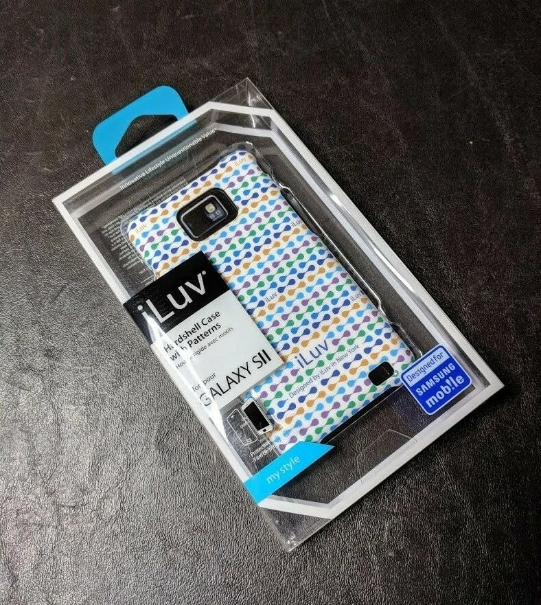 Funda protectora de plástico duro para teléfono celular iLuv para Samsung Galaxy SII S II - azul Foto 1 de 3
