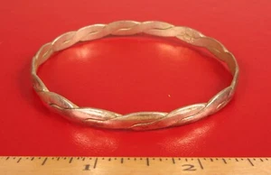 VINTAGE CLASSY FANCY MEXICO 925 STERLING SILVER SOUTHWEST BANGLE BRACELET !! - Picture 1 of 1