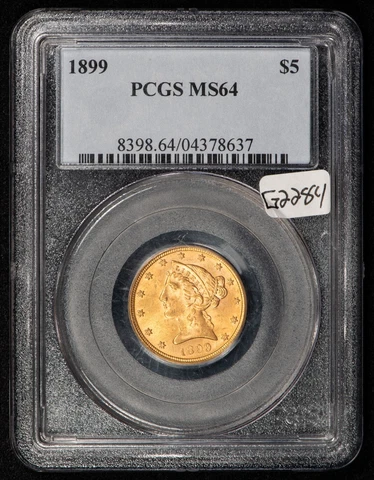 1899 G$5 Liberty Head Gold Half Eagle - RPD - PCGS MS 64 - SKU-G2284 Cover