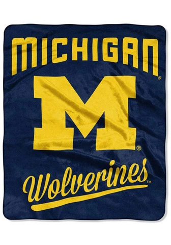 Michigan Wolverines 50" by 60" Plush Raschel Throw Blanket - NCAA-Alumni Design Cover