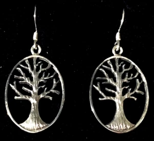 Sterling silver Nordic Tree of Life openwork 1.5” drop dangle hook Earrings New - Picture 1 of 2