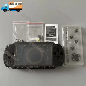 Clear Black Full Housing Shell Case Cover & Button Set For Sony PSP 1000 PSP1000 - Picture 1 of 6