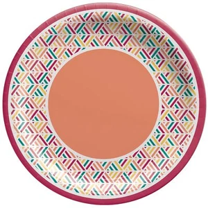Boho Picnic Cookout Summer Luau Theme Party 10.5" Paper Banquet Plates - Picture 1 of 1