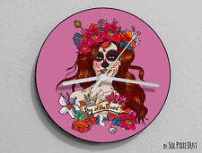 Pink Sugar Skull - Day of the Dead -Dia de Los Muertos - Calavera - Wall Clock