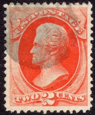 Scott #183 2c Vermilion Orange 1879 ABN Issue, VF-XF, Used - Image 1 of 2