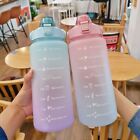 Liter Flasche günstig Kaufen-2 Liter Trinkflasche Mit Strohhalm Sportflasche Zeitmarkierungen Wasserflasche.