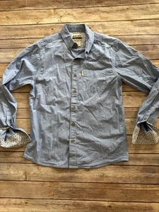 Ariat Men’s Small Blue Fitted Geometric Pattern Button Up Shirt Small - Picture 1 of 7