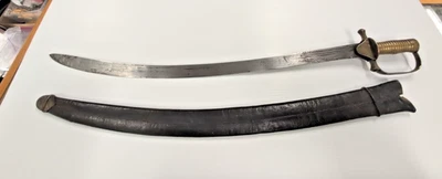 Espada de latón recluta indio del ejército británico con vaina de cuero Foto 1 de 4