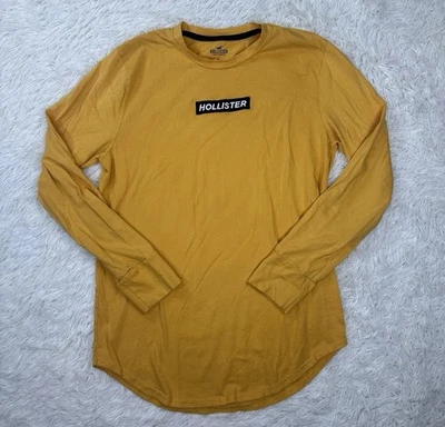 Camisa térmica Hollister amarilla de manga larga para hombre - logotipo de caja de éxito medio talla S Foto 1 de 4