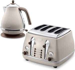 Icona Vintage Kettle and Toaster Pack KBO CTO.VBG 4 Slice Toaster with Reheat - Picture 1 of 4