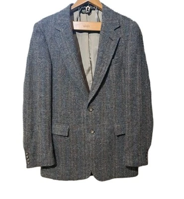 Hunting Horn Tweed Blazer Men’s 37L Herringbone Wool Sport Coat Multicolor - Image 1 of 4