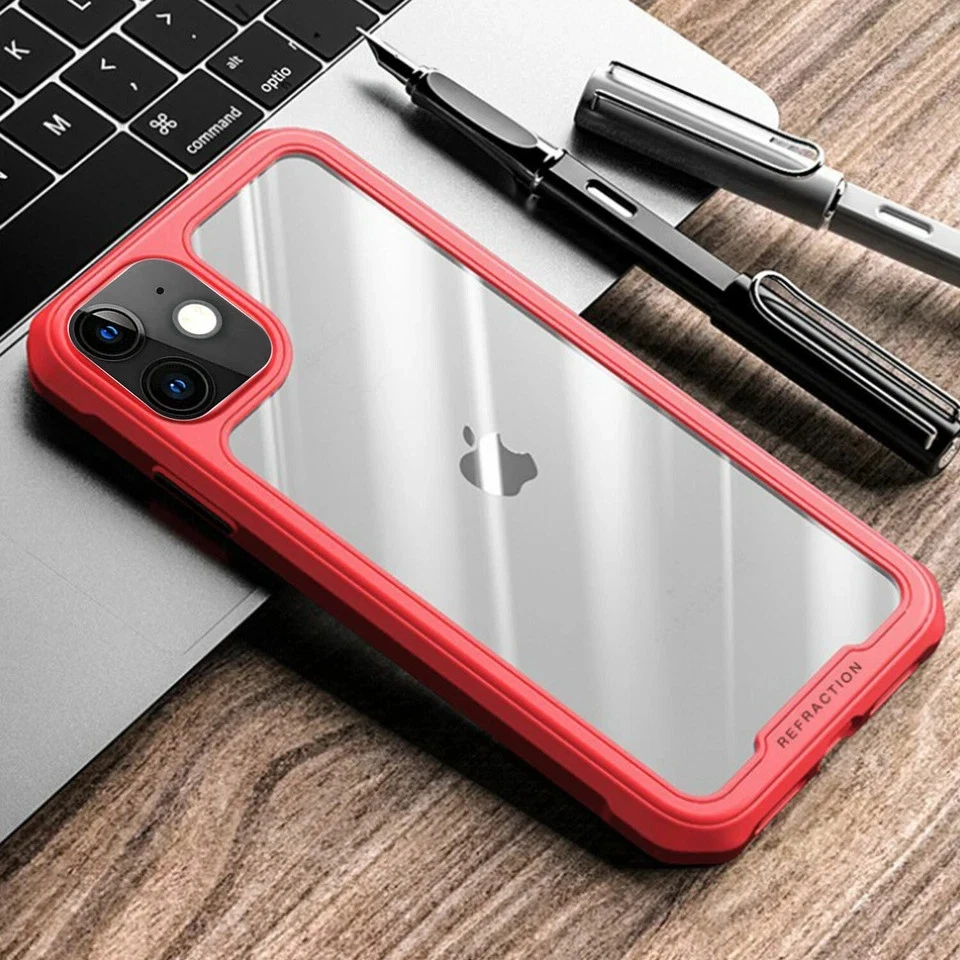 Shockproof Case for iPhone X RED  Bumper Clear Cover - Image 1 of 1