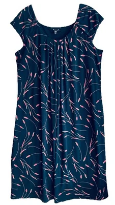 Women’s George Dress Size 20 XXL Plus Navy Pink Pleated Lined Built-In Shapewear - Image 1 of 4