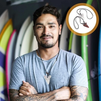  Set of 2 Haifischzahn Halskette Mann Reisen Haifischzähne Surfen - Bild 1 von 4