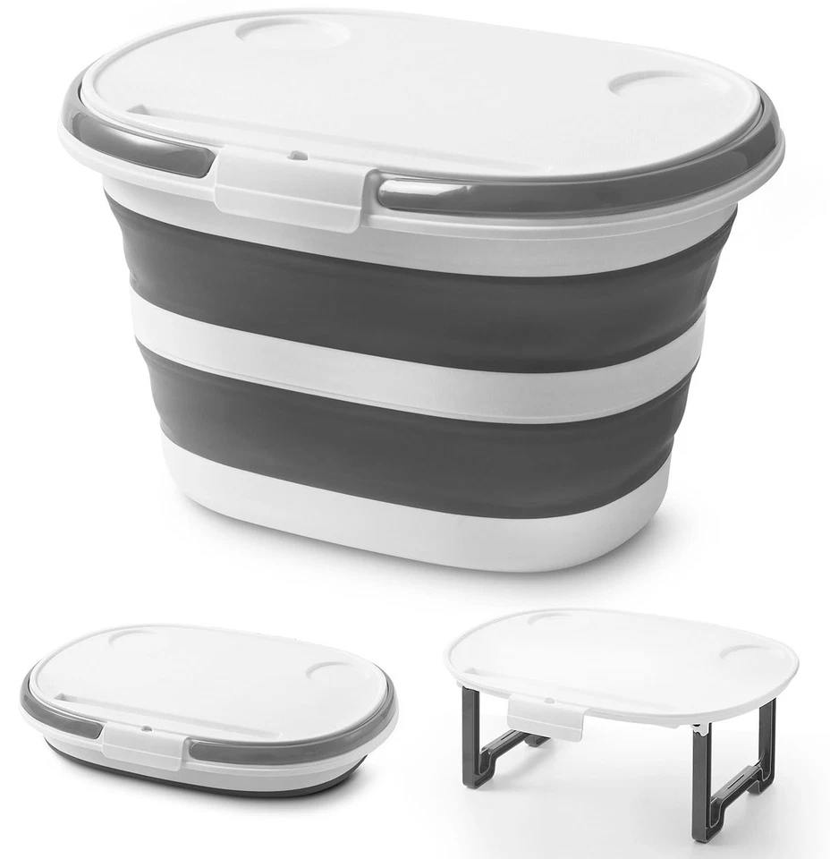 Faltbarer Eimer 16L mit Multifunktionalem Deckel, 4-in-1 Faltbare Silikon Put... - Bild 1 von 4