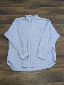Polo Ralph Lauren Big Shirt Yarmouth Blue Long Sleeve Size XL Cotton Button Down - Picture 1 of 7