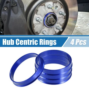 4 Pcs Car Hub Centric Rings OD 60.1mm ID 56.1mm Wheel Bore Center Spacer Blue - Picture 1 of 7