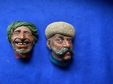Two Bosson Chalkware Heads, Kurd And Armenian Good Condition.