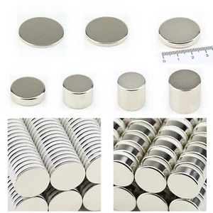Starke Neodym Super Scheiben Magnete Ø20mm - Ø45mm bis 95KG Rund N45 N52 - Bild 1 von 73